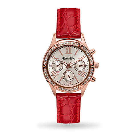 The Pegasus - Elegant Rose Dual Time Ladies Leather