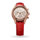 The Pegasus - Elegant Rose Dual Time Ladies Leather